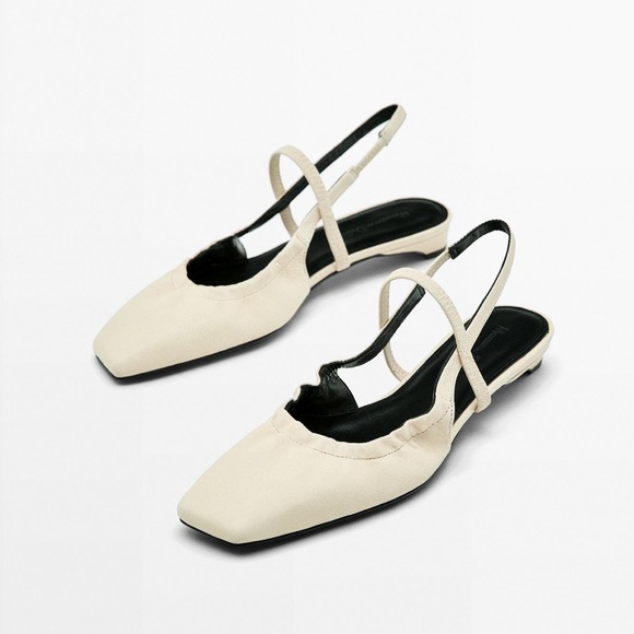 Massimo Dutti NWT slingback ballet flats with instep strap 1530/450 - Picture 1 of 13